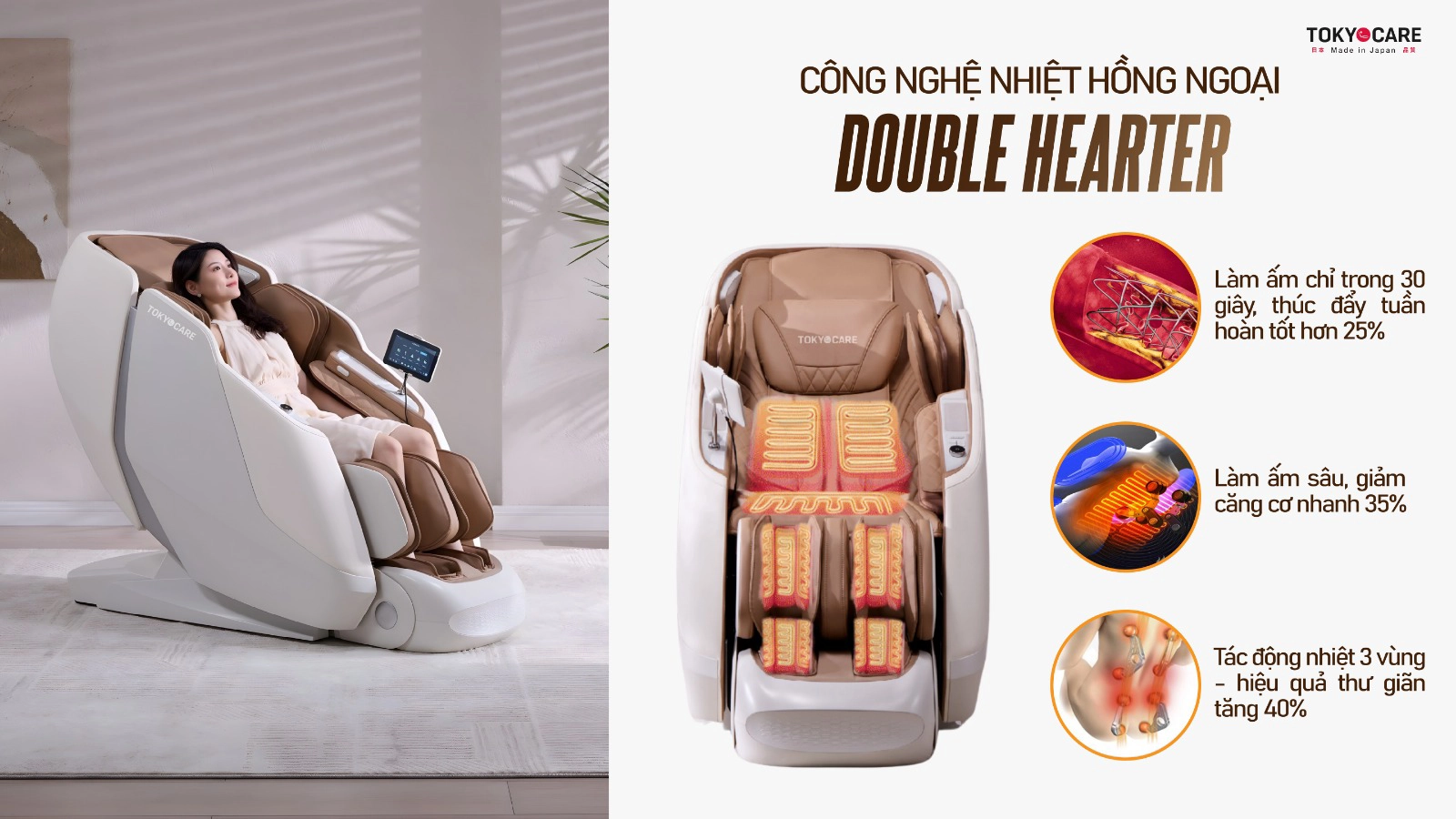 Ghế Massage Tokyo Care JC-6866  (Made in Japan)