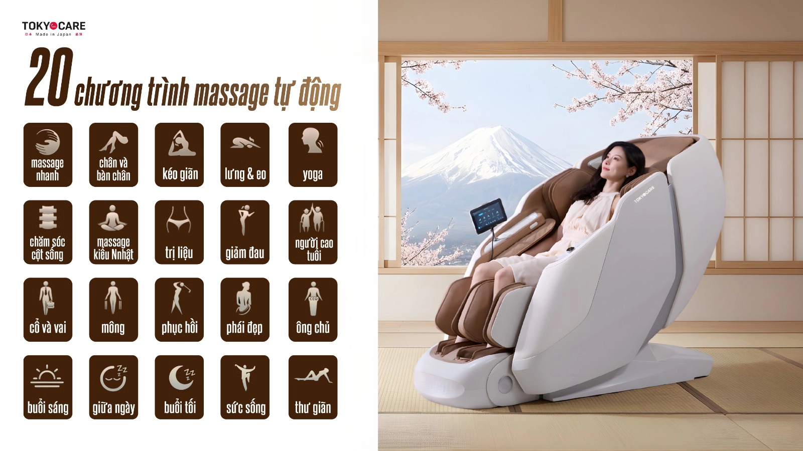 Ghế Massage Tokyo Care JC-6866  (Made in Japan)