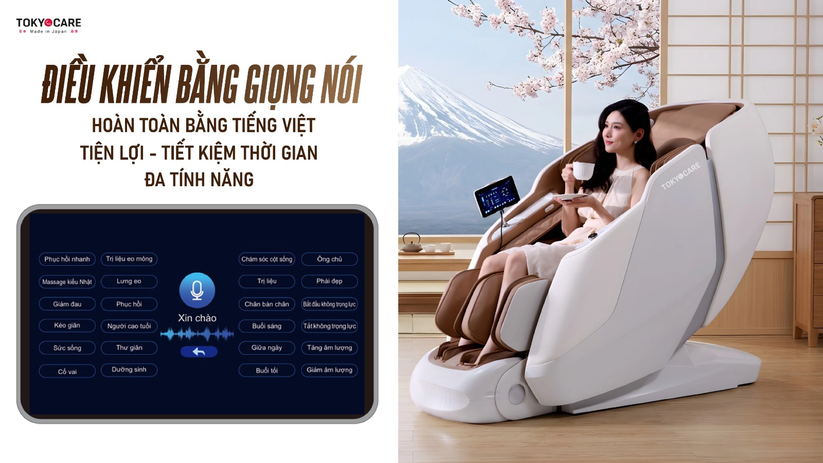 Ghế Massage Tokyo Care JC-6866  (Made in Japan)