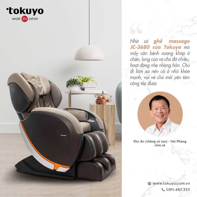 Đánh giá của khách hàng sau một thời gian sử dụng ghế massage Tokuyo Nhật Bản