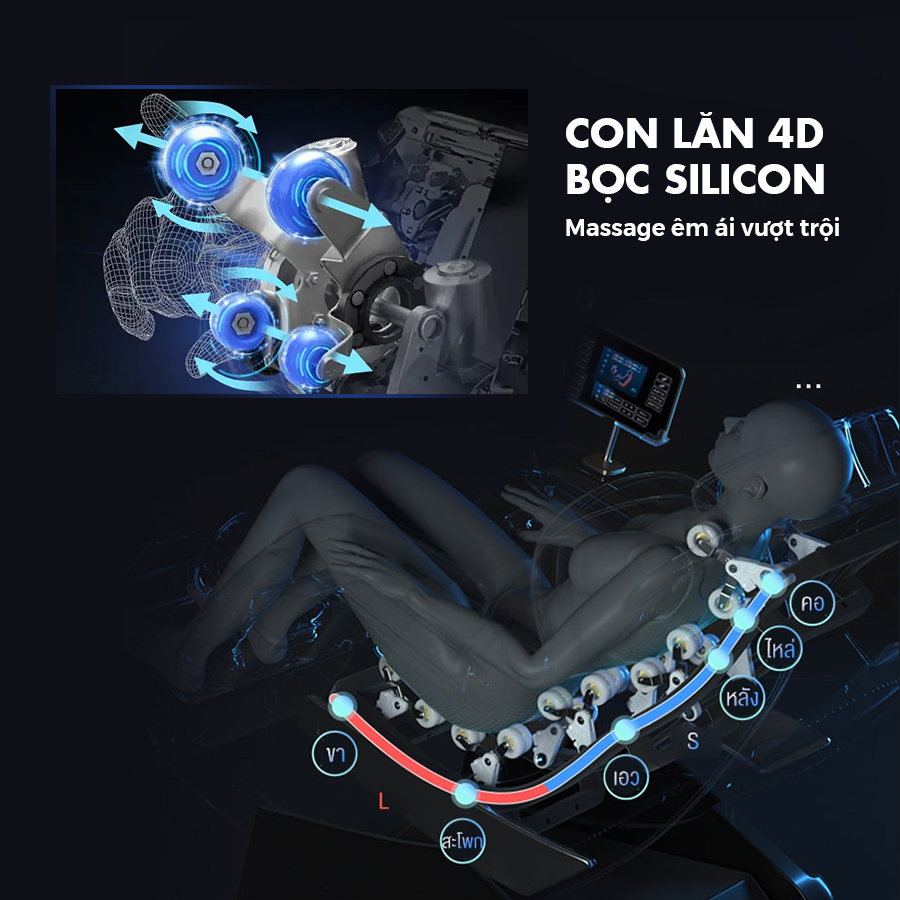 Con lăn ghế massage KC-666