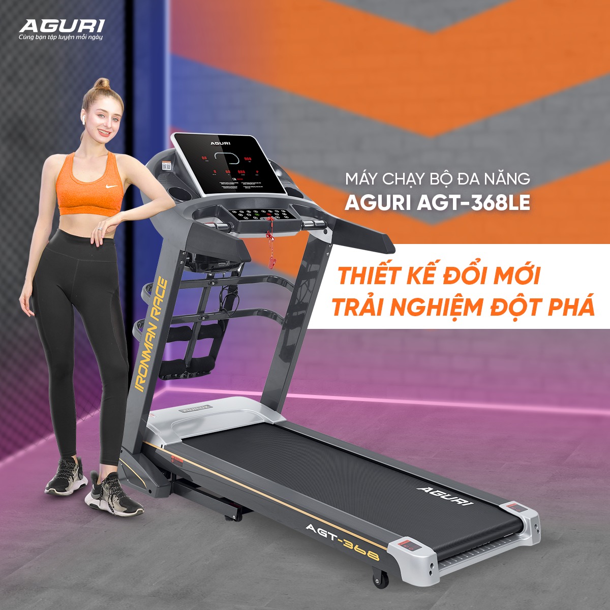 Máy chạy bộ AGURI AGT-368LE